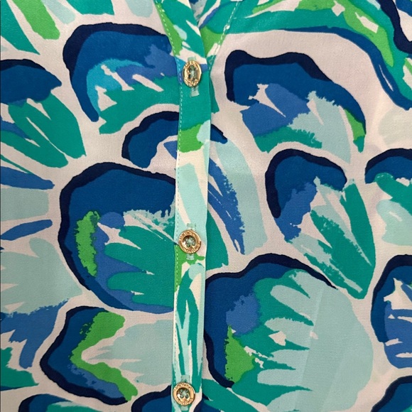 Lilly Pulitzer Vibrant Green and Blue Long Sleeve Dress - Picture 2 of 5